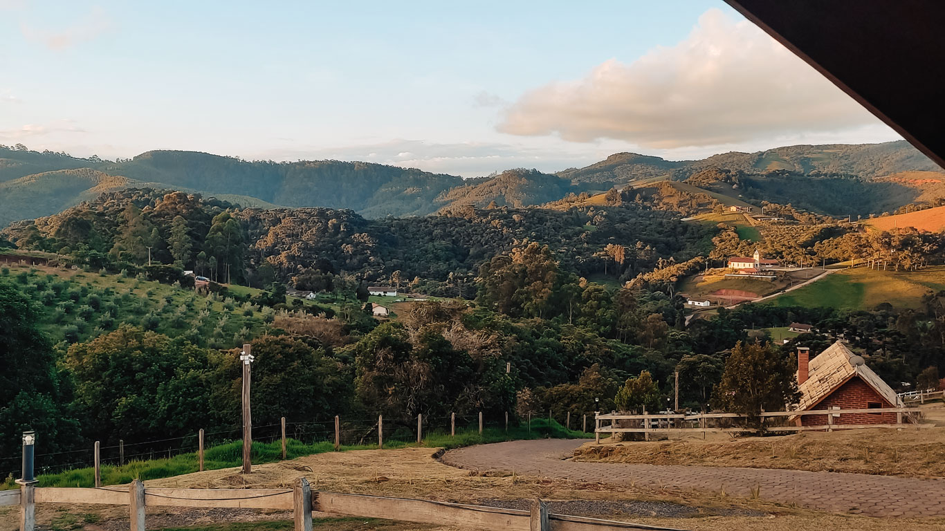 Vista para as montanhas em Monte Verde, em Minas Gerais.